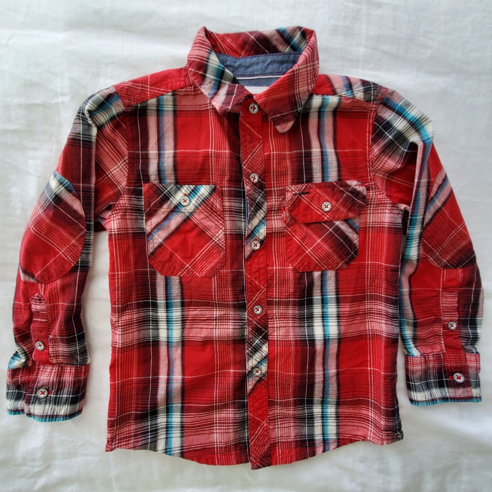 Levi's Button-Down Plaid Long Sleeves, Kids, Size 5